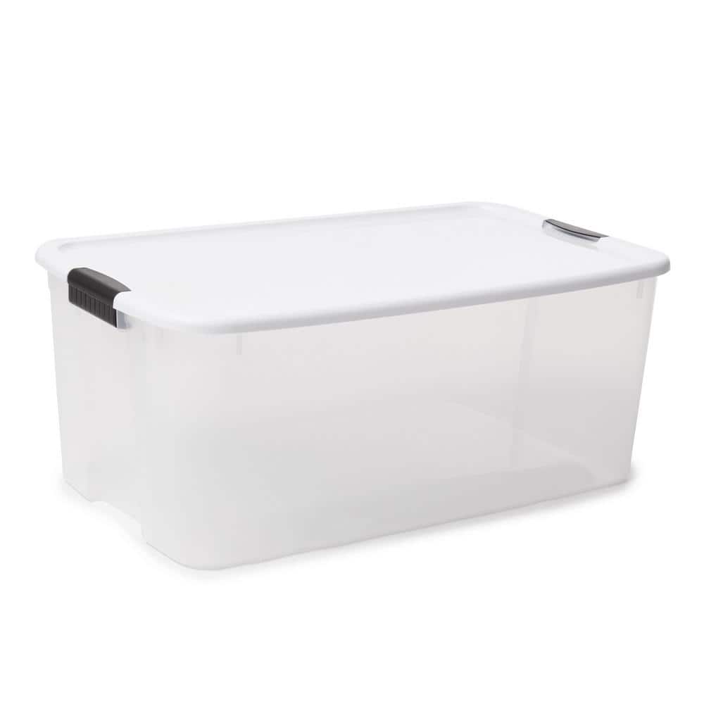 116 Qt. Ultra-Latching Storage Bin Box Container Clear (8-Pack) - Hercitys