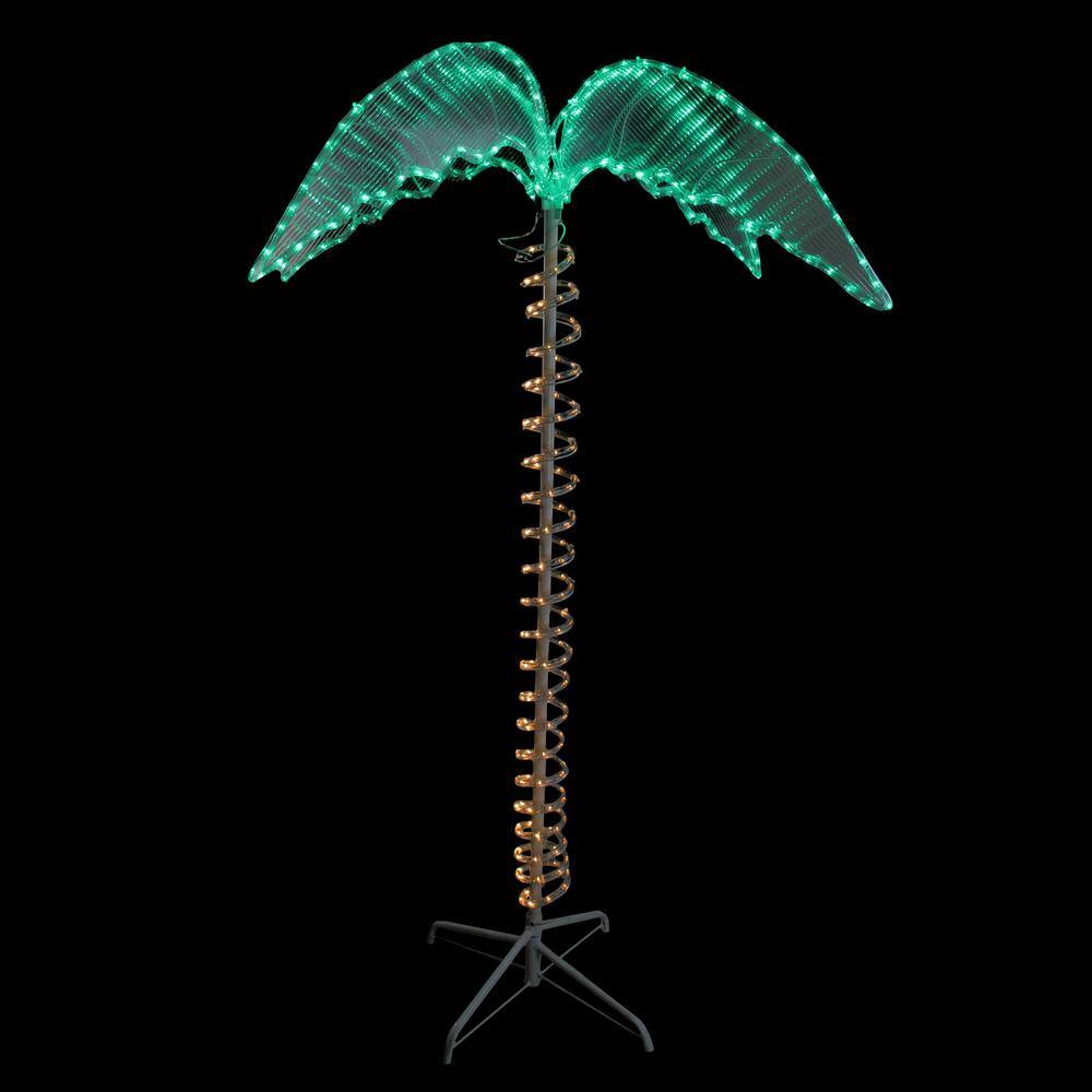 4.5 ft. Green Incandescent Light Palm Tree Rope Light Outdoor Decoration - Hercitys