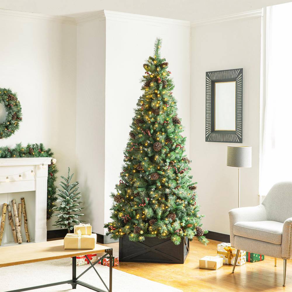 26 in. L Washed Black Wooden Tree Collar - Hercitys