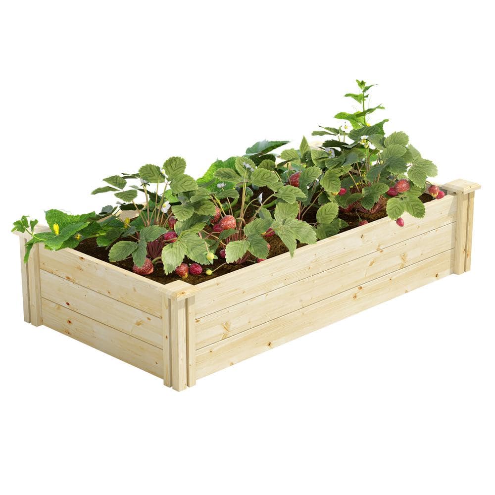 2 ft. x 4 ft. x 10.5 in. Original Pine Raised Garden Bed - Hercitys