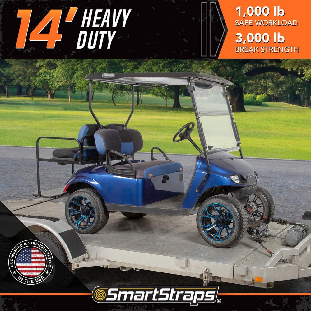 14 ft. Orange Tactical Ratchet Tie Down Straps with 1,000 lb. Safe Work Load – 4 pack - Hercitys