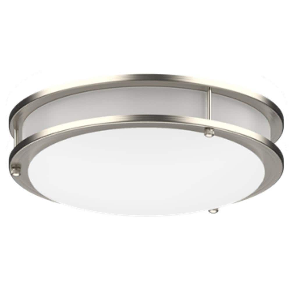 14 in. Brushed Nickel Selectable LED Flush Mount 2700/3000/3500/4000/5000K 90261 - Hercitys
