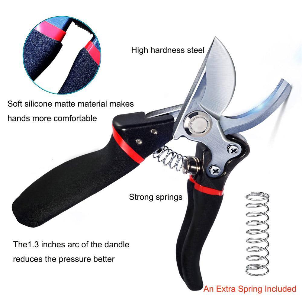 2 in. Pruning Shears 1 in. Cutting Capacity, Black Professional Bypass - Hercitys