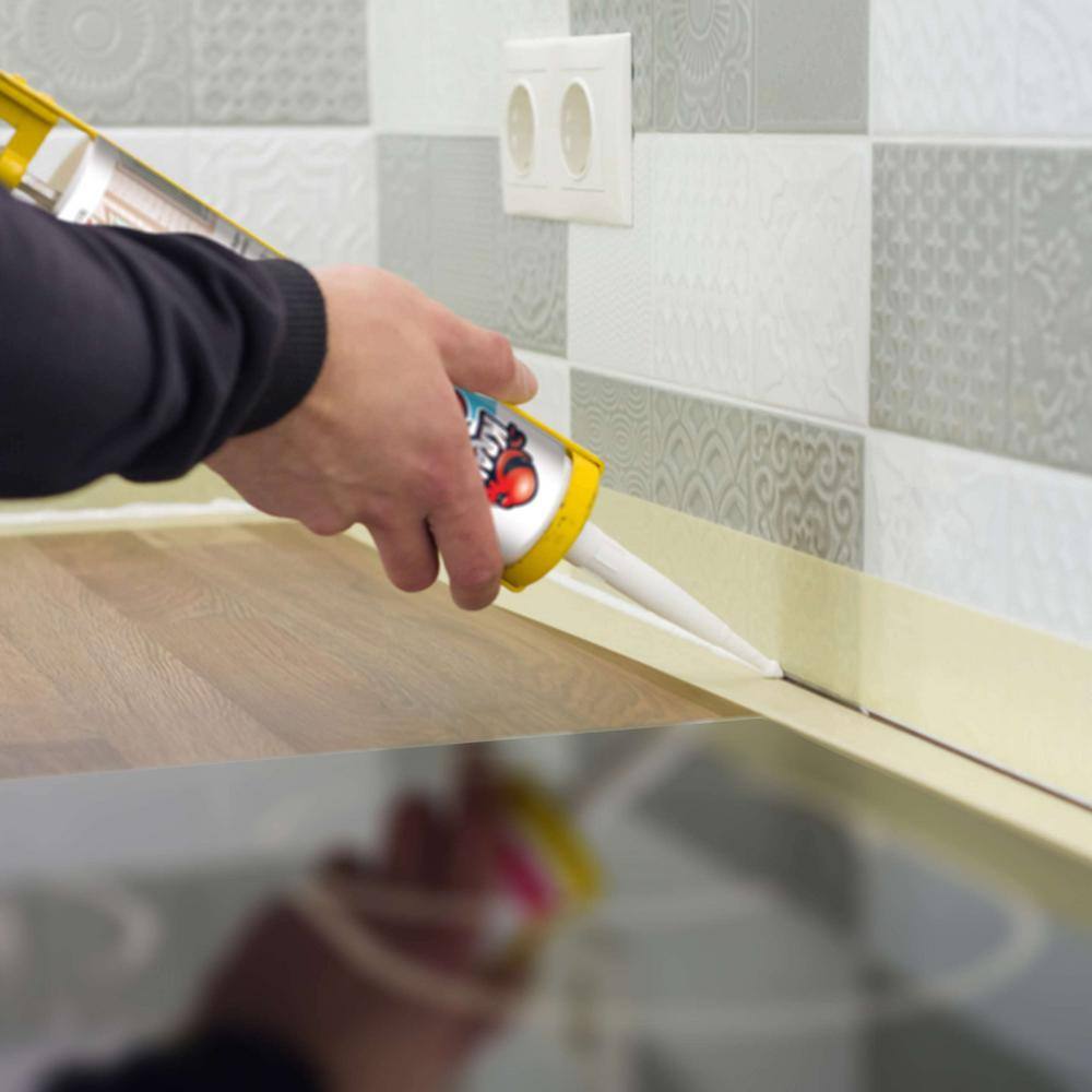 12 fl. Oz. Silicone Caulk Clear Silicone Sealant Waterproof, Countertop Flexible Kitchen Sink Sealant, 12-Pack - Hercitys