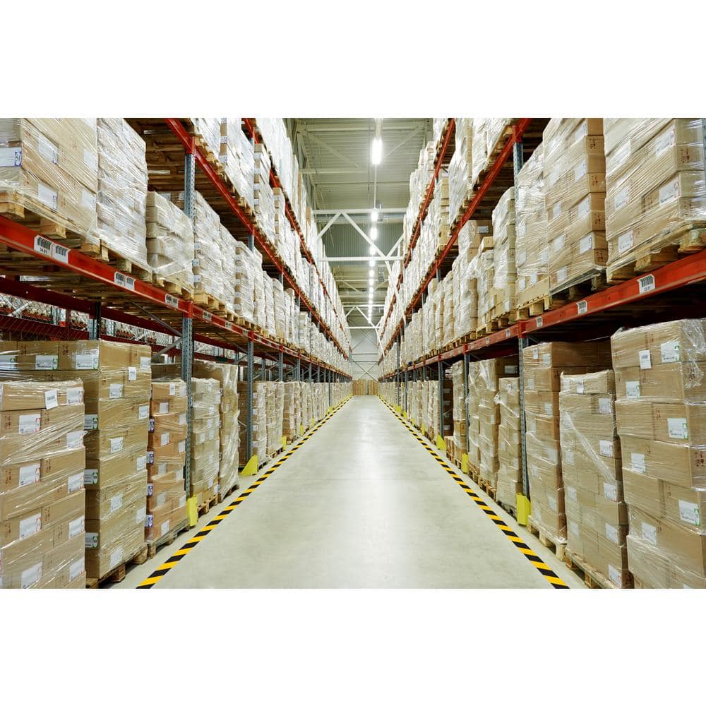 2 in. Safety Floor Tape in Yellow with Black Chevrons 100 ft. Roll - Hercitys