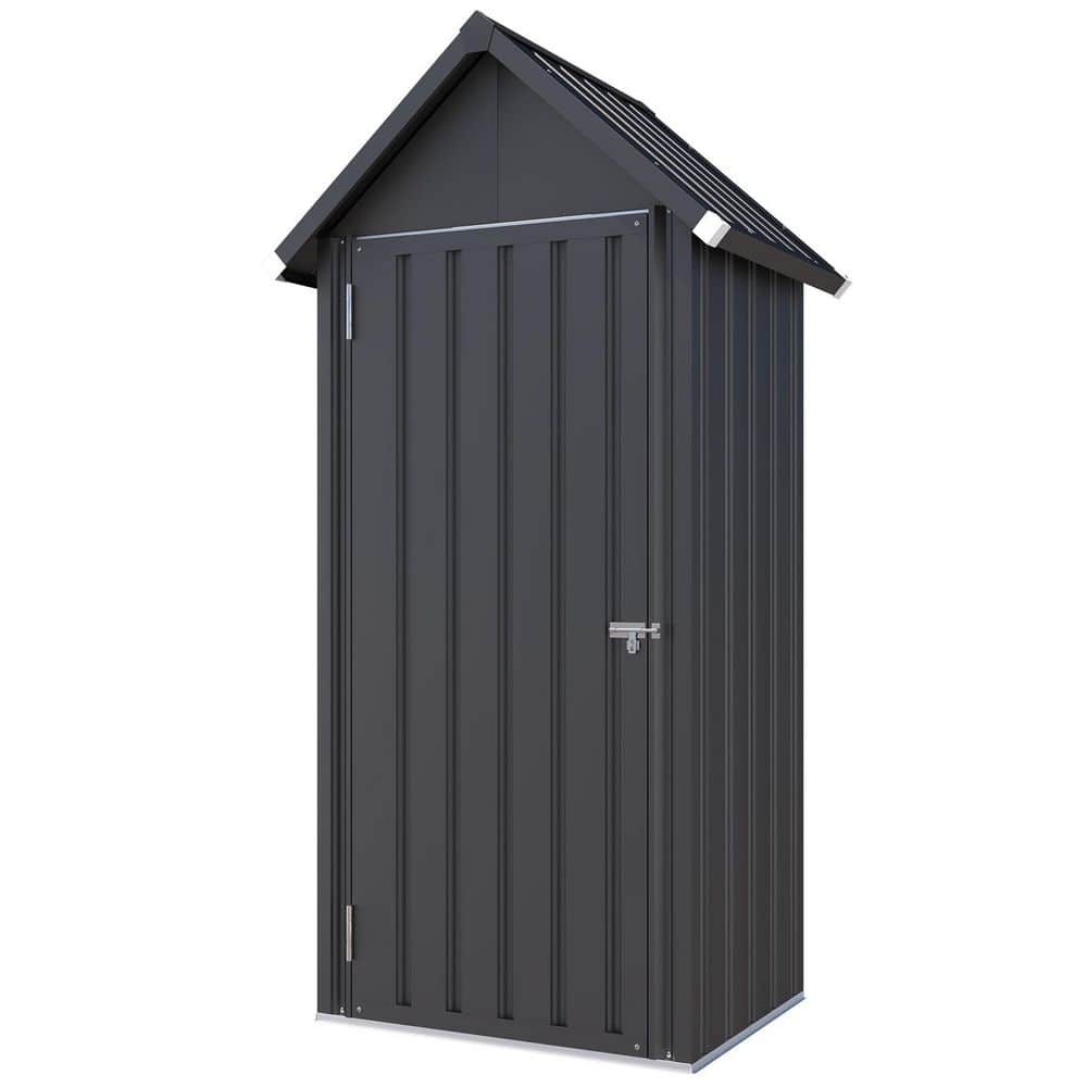 2.8 ft. W x 2.2 ft. D Outdoor Metal Shed Storage Cabinet Waterproof with 2 Removeable Shelves (6.16 sq. ft.) - Hercitys
