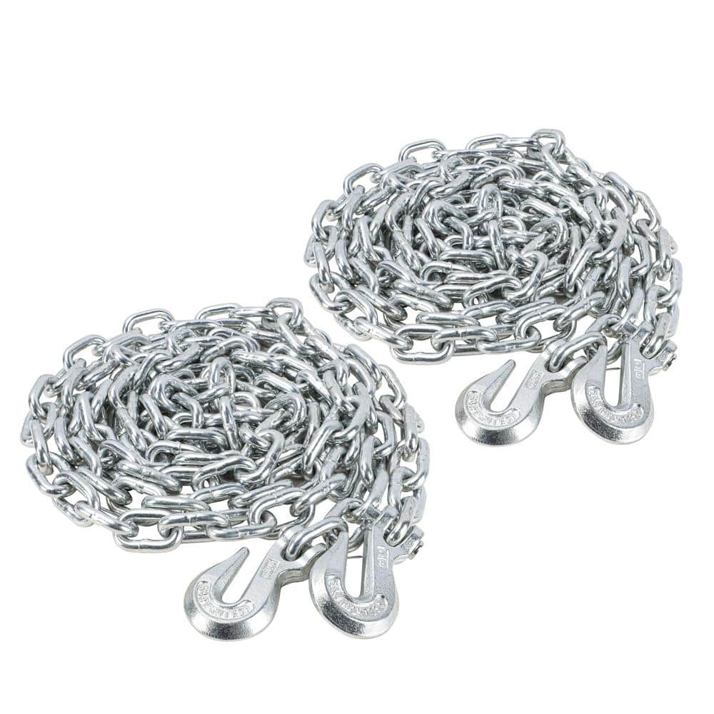 5/16 in. x 14 ft. Grade 70 Zinc Plated Steel Transport Binder Chain with Clevis Hooks (2-pack) - Hercitys