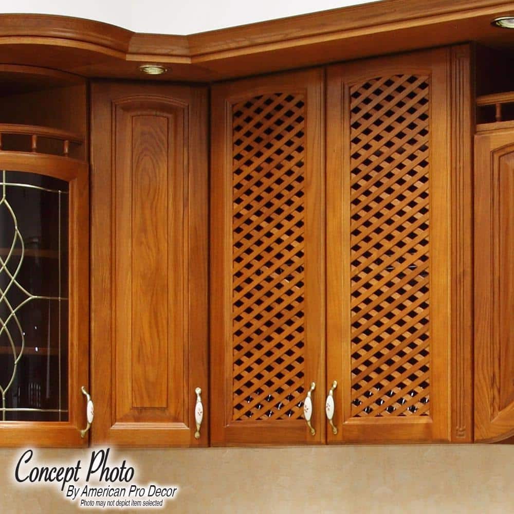 24 in. x 35-3/4 in. x 3/8 in. Unfinished Square Solid North American Hard Maple Lattice Panel Insert - Hercitys