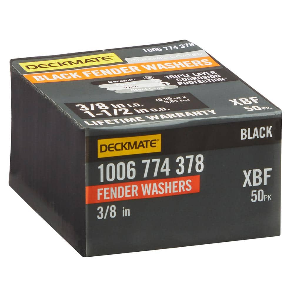 3/8 in. x 1-1/2 in. Black Deck Bolt Exterior Fender Washer (50-Pack) - Hercitys