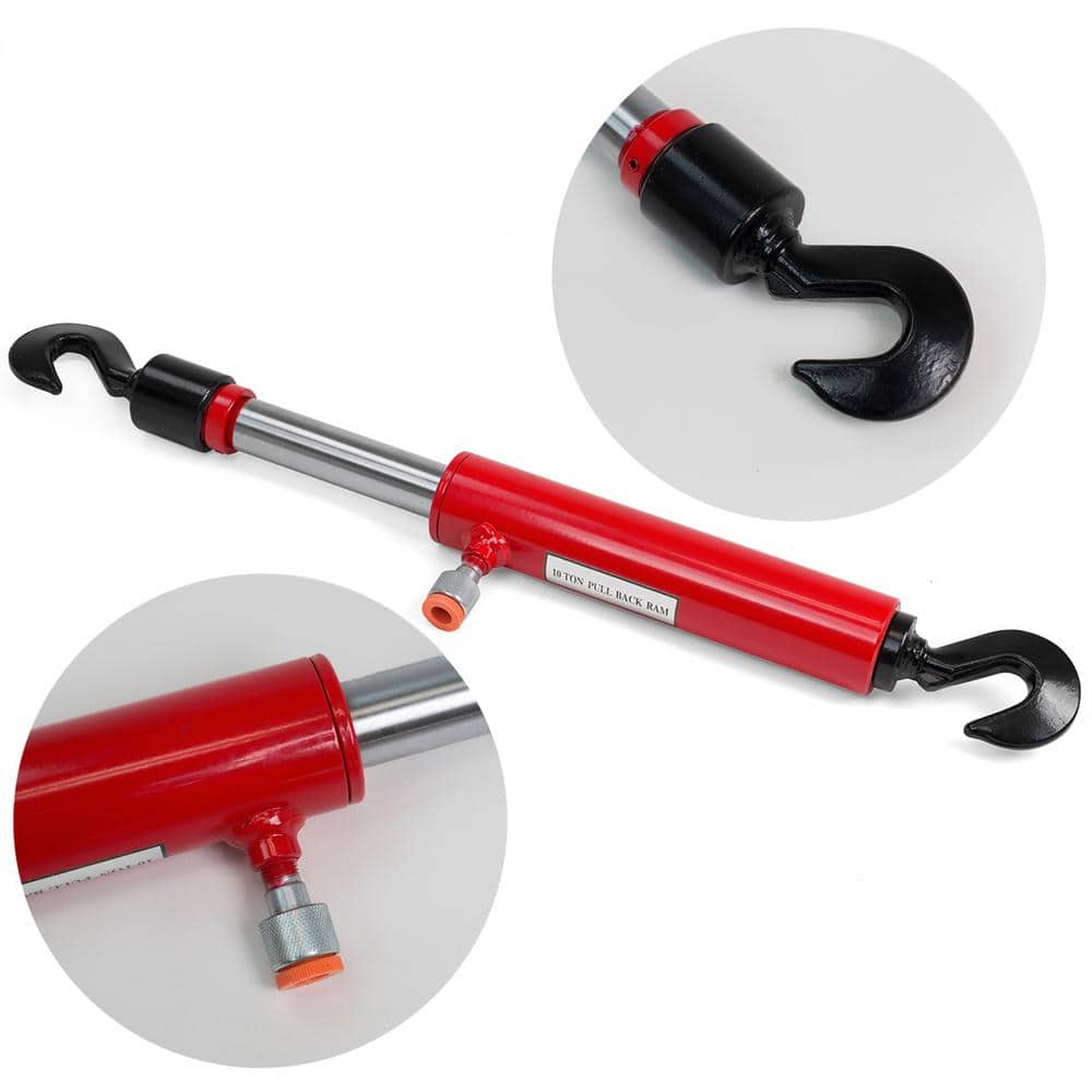 26 in. 10-Ton Carbon Steel Hydraulic Pull Back Ram for Porta Power Tool - Hercitys
