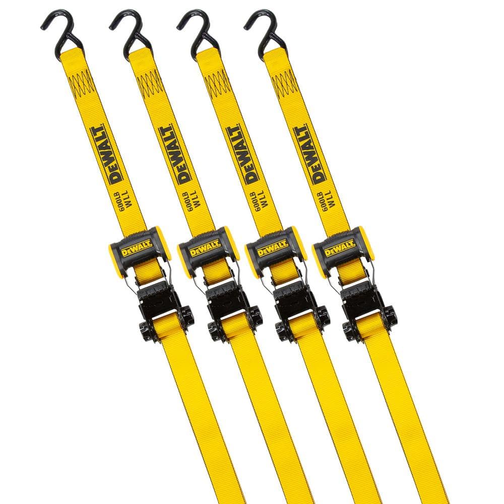 12 ft. x 1.25 in. Ratchet Tie Down Straps 1800 LB Break Strength (4-Pack) - Hercitys