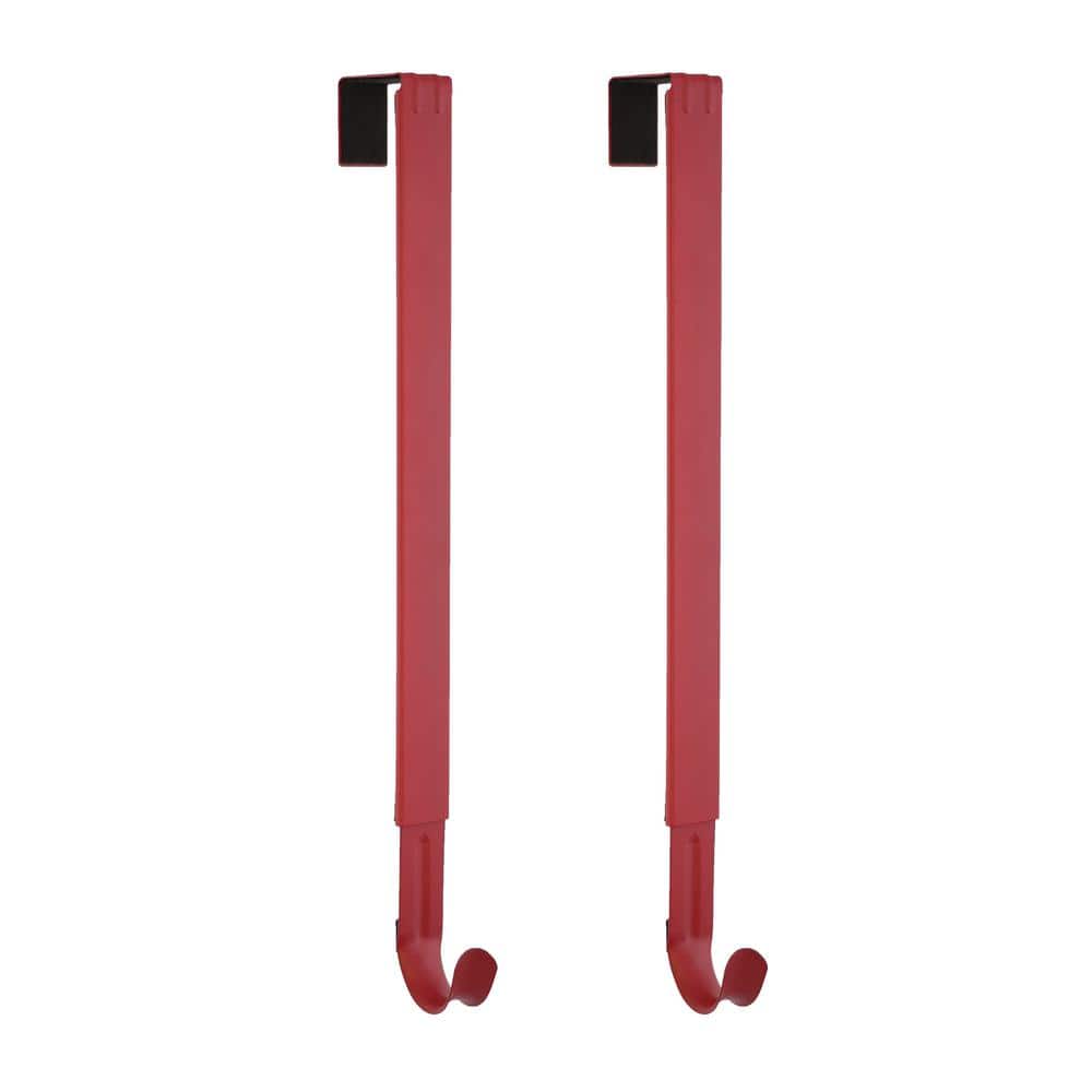 15.75 in. Red Metal Adjustable Wreath Hanger (2-Pack) - Hercitys