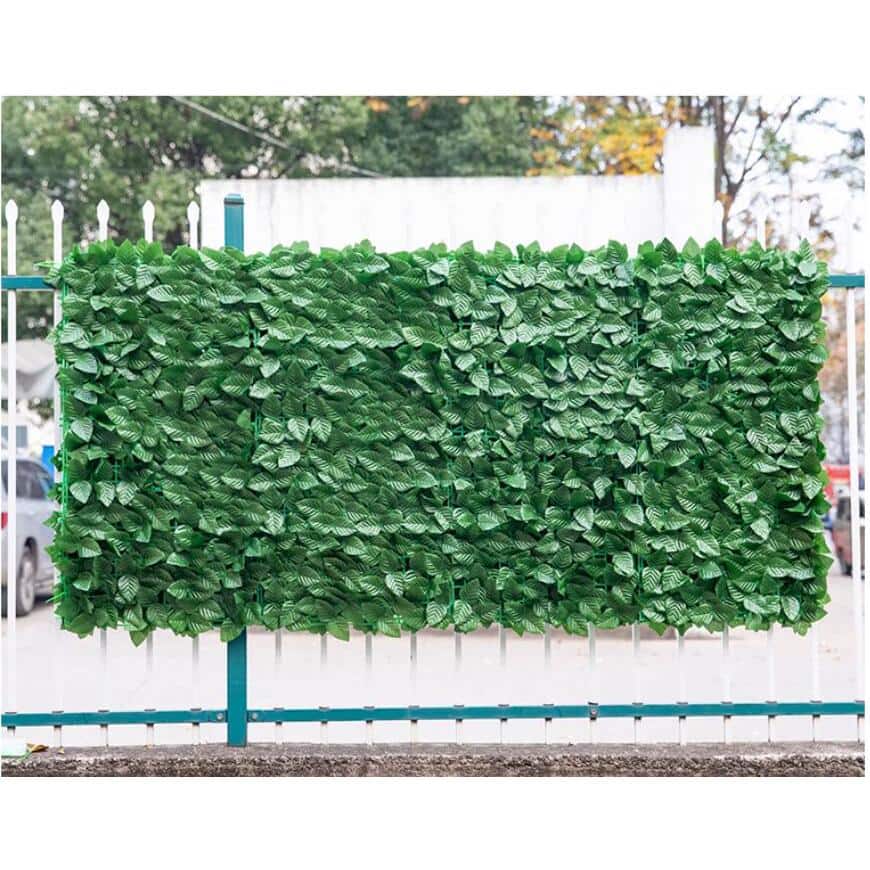 39 in. x 118 in. Artificial Dark Green Vine Privacy Fence Screen Faux Hedge Panels Decorative Fence for Outdoor Garden - Hercitys