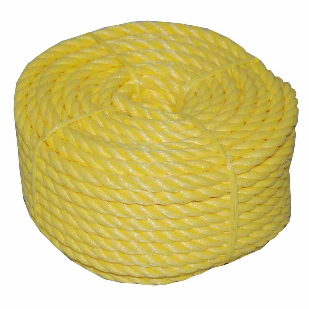5/8 in. x 50 ft. Twisted Polypro Rope Coilette in Yellow - Hercitys