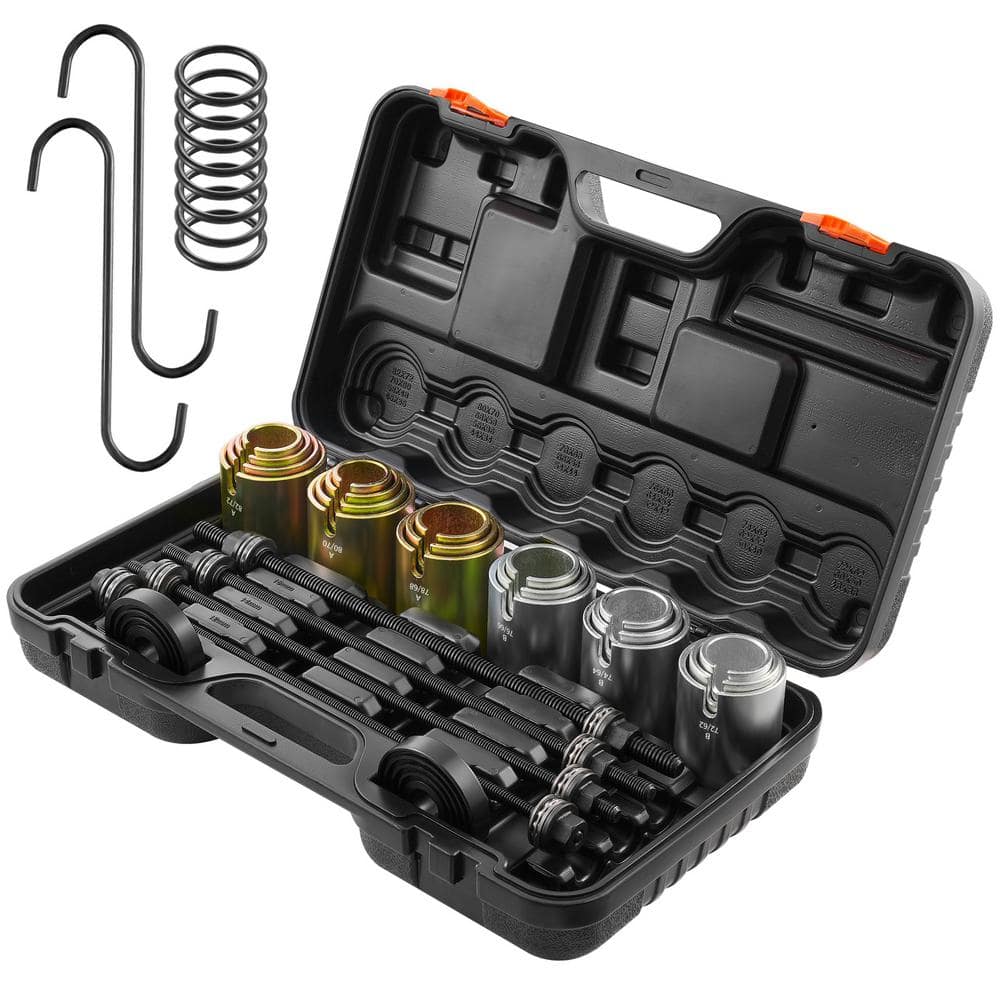 26 PCS Pull and Press Sleeve Kit, Steel Bush Bearing Removal and Installation Set, Bush Removal Insertion Sleeve Tools - Hercitys