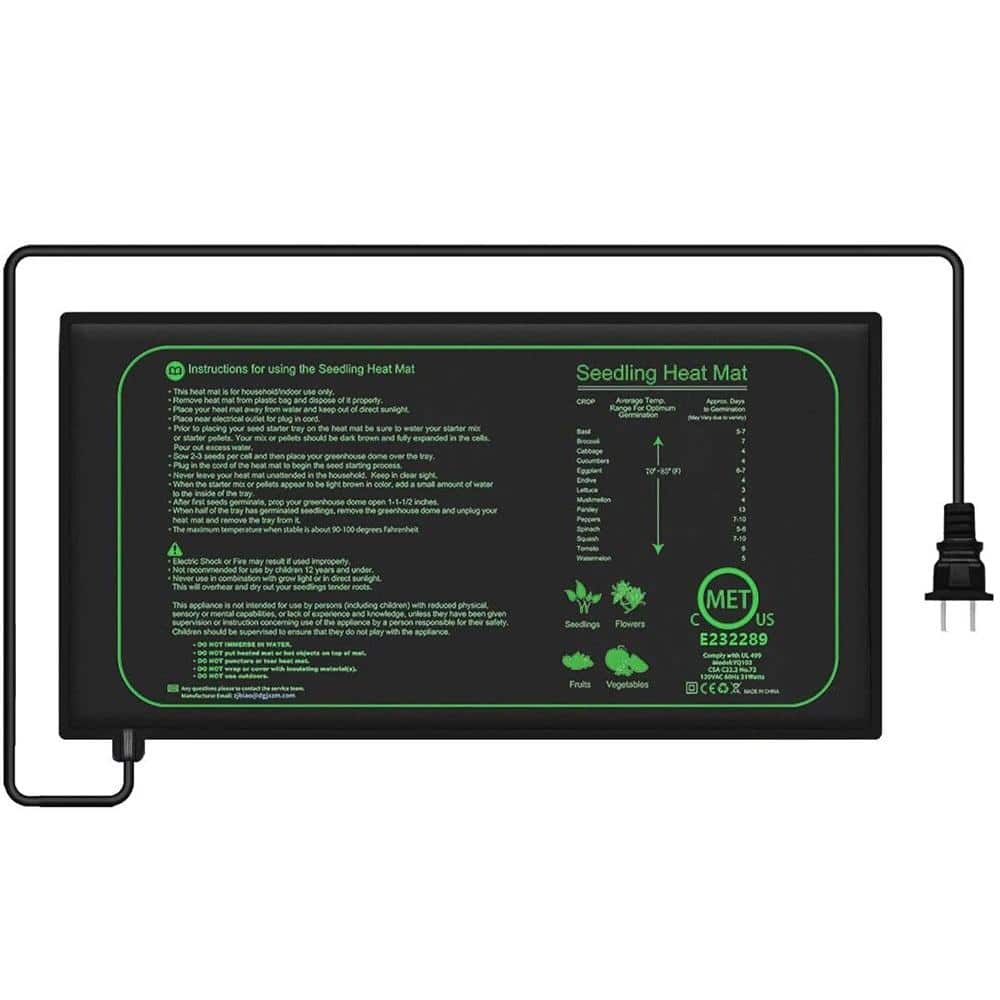 4 in. x 20.75 in. Seedling Heat Mat Indoor Plants Germination Waterproof Heating Pad Propagation Clone Starter Mat - Hercitys