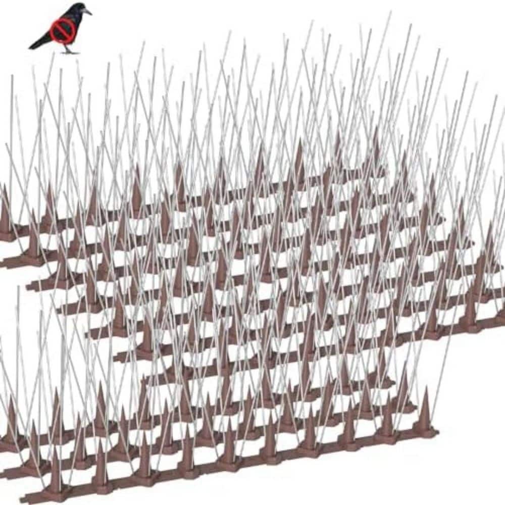 16-Pack Stainless Steel Bird Spikes for Outdoor Use, Bird Deterrent Spikes for Pigeons and Other Birds - Hercitys