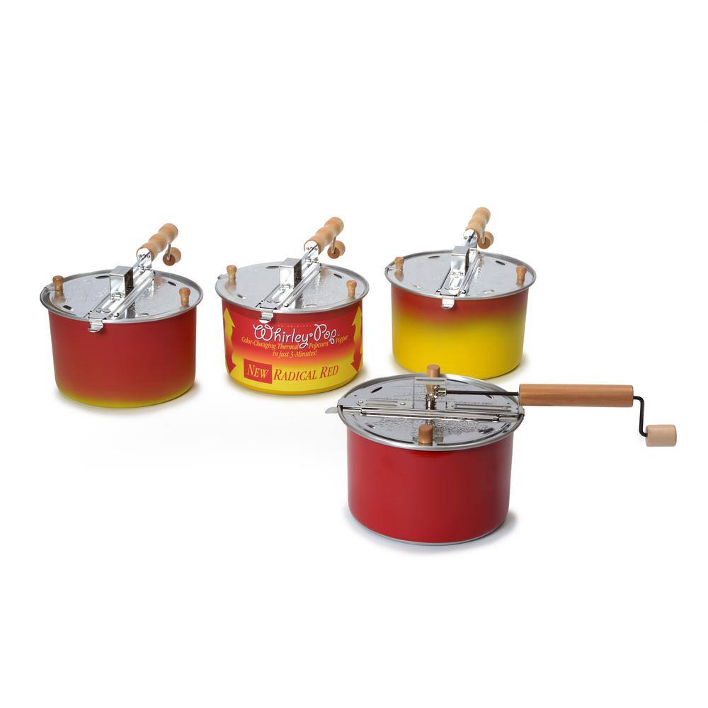 2-Piece Aluminum Color Changing Stovetop Popcorn Popper Set with Real Theater All-Inclusive Popping Kit - Hercitys