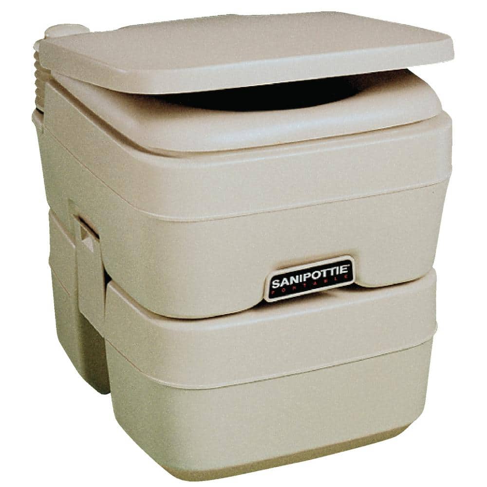 5.0 Gal. SaniPottie Portable Toilet with Mounting Brackets and 1.5 in. MSD Fittings in Tan - Hercitys
