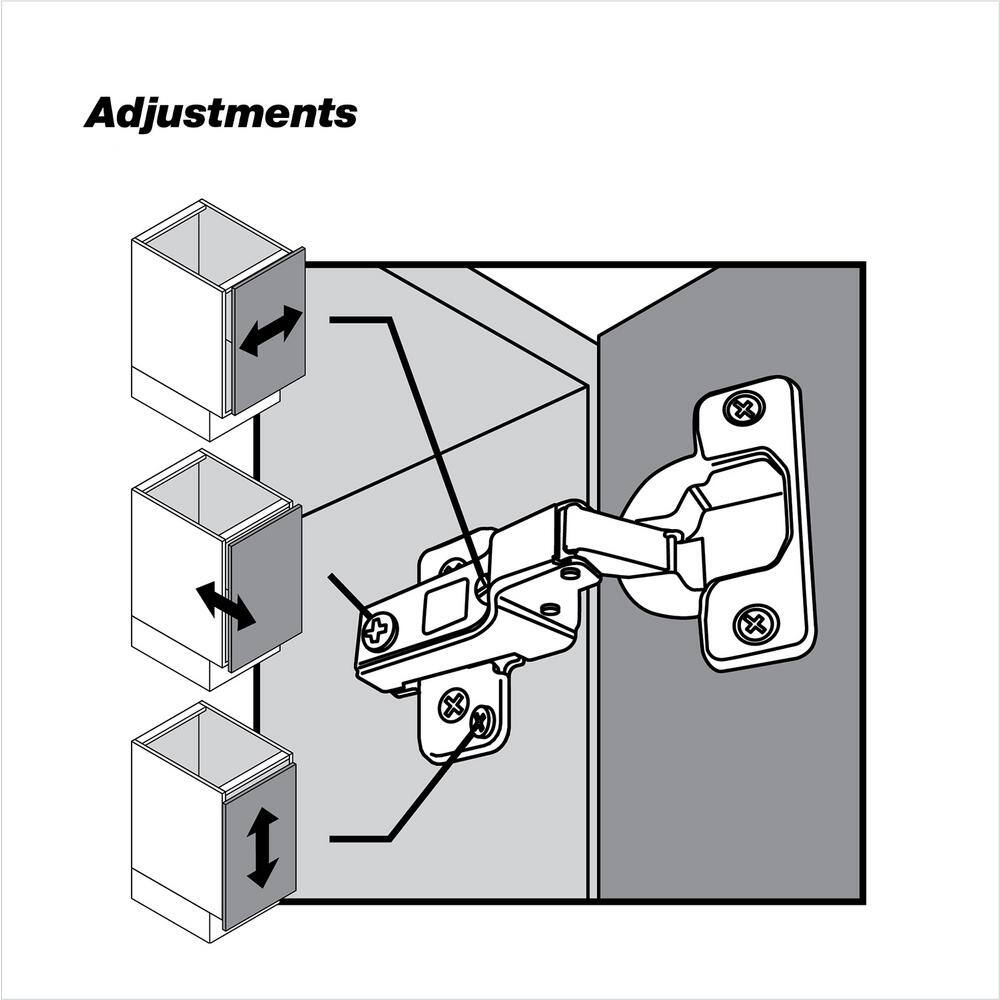 (2-Pack) RCS Series Half Overlay 35 mm Soft Close Nickel 105° Frameless Cabinet Hinge - Hercitys