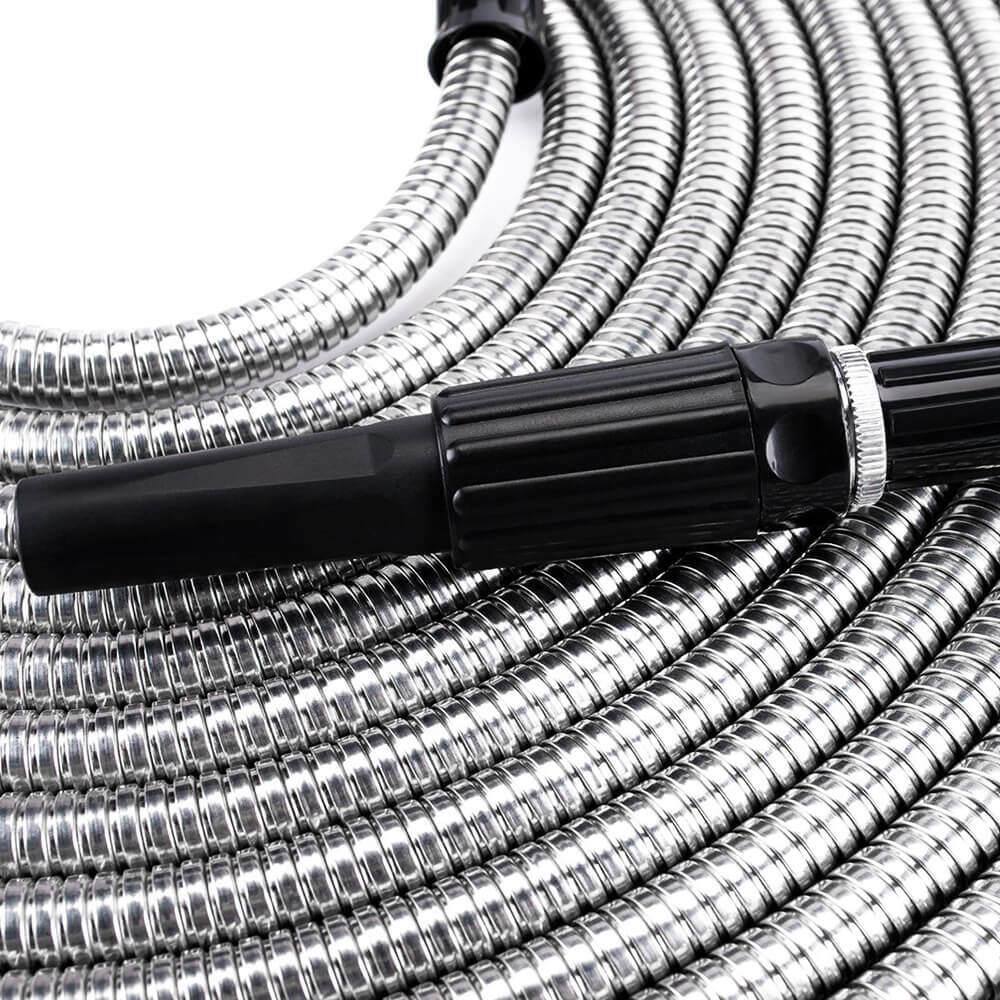 1/2 in. x 75 ft. 304-Stainless Steel Garden Water Hose Pipe Flexible Lightweight Kink Free Garden Water Outdoor Hose - Hercitys