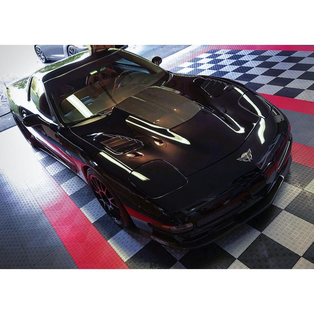 12 in. x 12 in. Coin Red Modular Tile Garage Flooring (24-Pack) - Hercitys