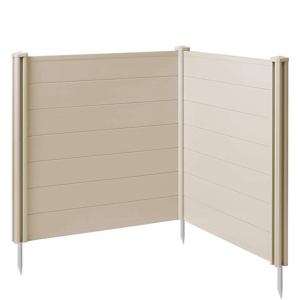 42 in. x 42 in. Privacy Screen Outdoor Vinyl Fence Panel for AC / Trash-Tan - Hercitys