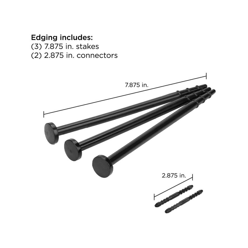 48 in. x 3 in. x 3 in. Black Brickface Rubber Landscape Edging - Hercitys