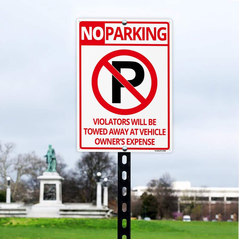 14 in. x 10 in. No Parking Sign – Violators Will Be Towed Away at Vehicle Owners Expense Metal Warning Sign (Pack of 2) - Hercitys