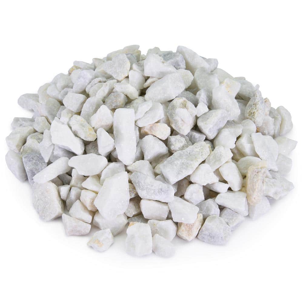 0.25 cu. ft. 3/4 in. White Ice Crushed Landscape Rock for Gardening, Landscaping, Driveways and Walkways - Hercitys