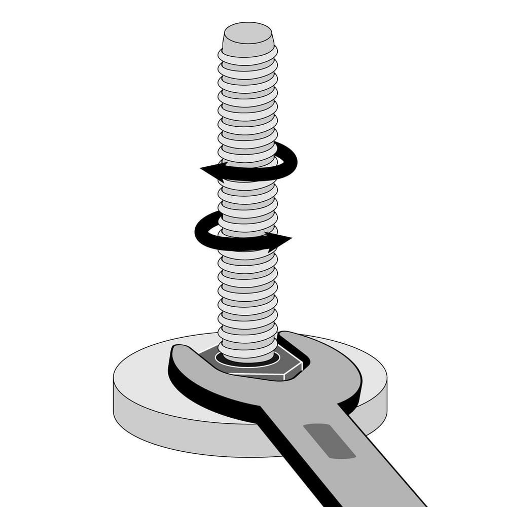 (100-Pack) Titan Nickel-White Hex Base 5/16-18 Thread x 1-1/2 in. L Stem Furniture Replacement Leveler with Insert - Hercitys