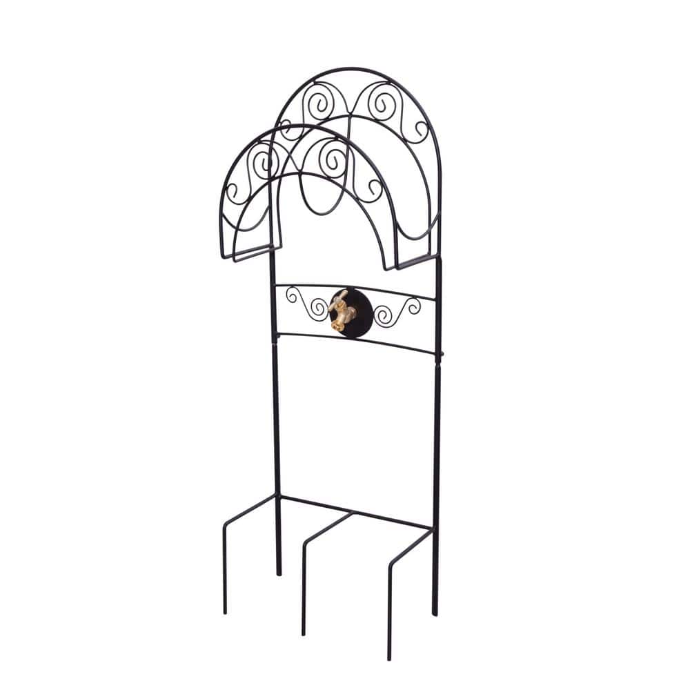 125 ft. Black Steel With Spigot KD Hose Stand Garden Hose Reel - Hercitys