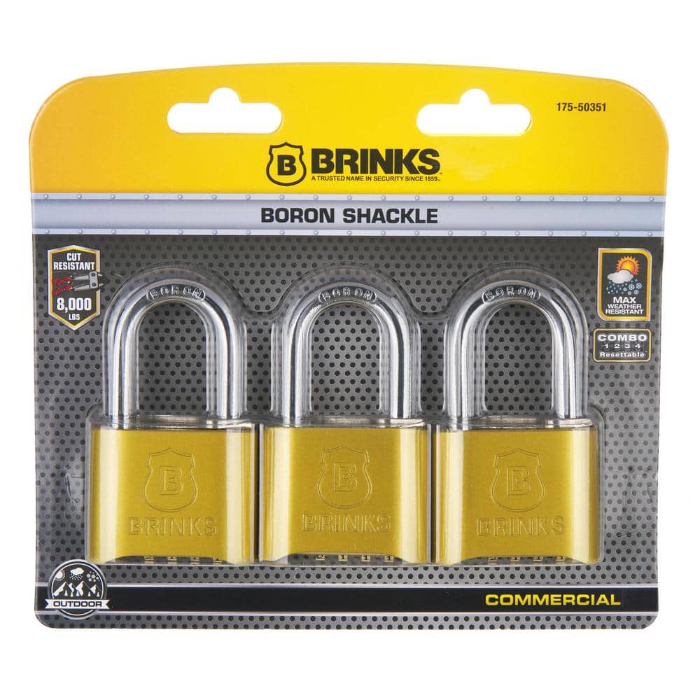 1-1/2in. (50mm)  4-Dial Resettable Combination Padlock (3-Pack) - Hercitys