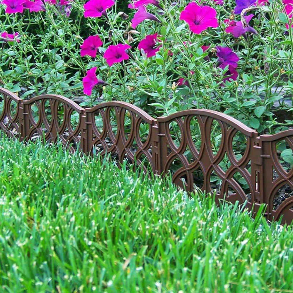 13.5 in. x 7 in. x 6.25 in. Light Brown Polypropylene Scroll Decorative Edging (40-Pieces) - Hercitys