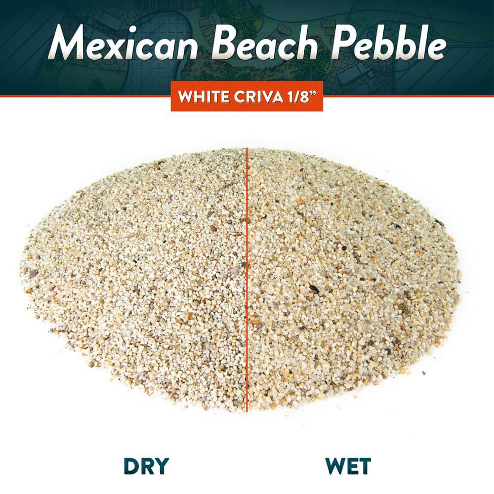 0.25 cu. ft. 1/4 in. White Criva Mexican Beach Pebble Smooth Round Rock for Gardens, Landscapes and Ponds - Hercitys
