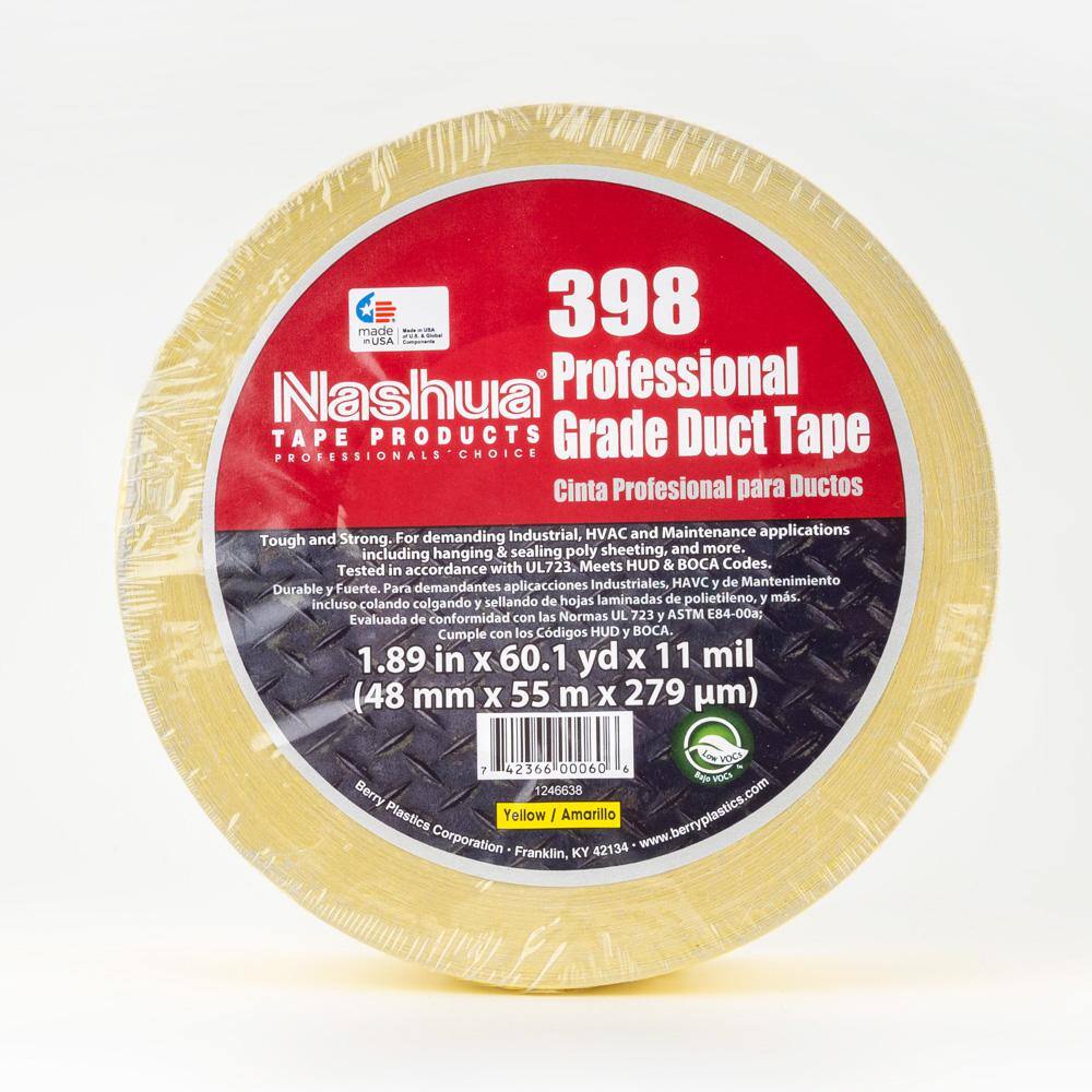 1.89 in. x 60.1 yds. 398 All-Weather Yellow HVAC Duct Tape - Hercitys