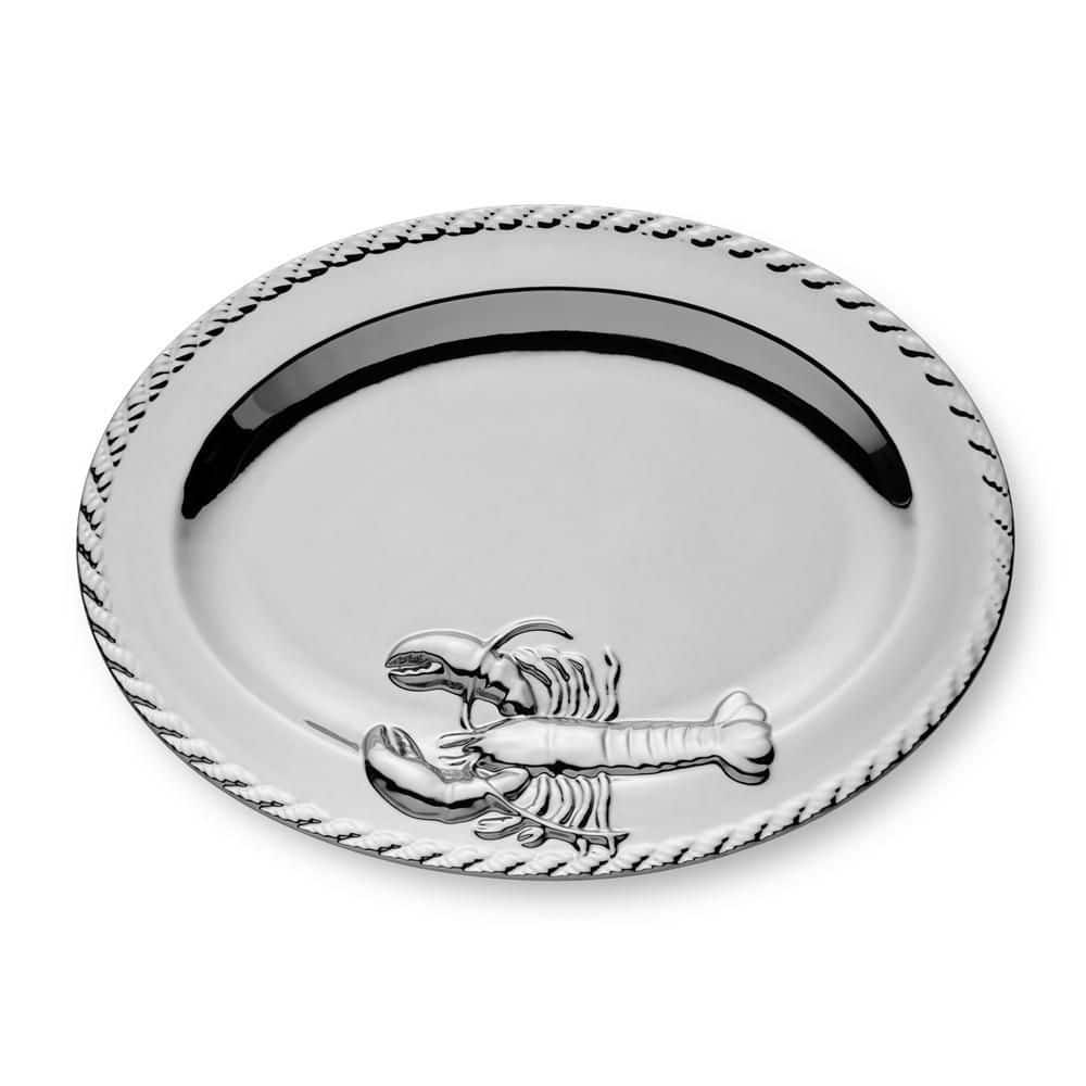 12 in. Silver Plated Porcelain Lobster Platter - Hercitys
