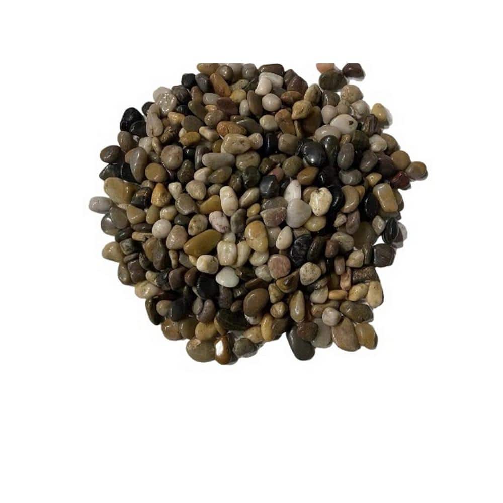 0.27 cu. ft. 0.25 in. to 0.5 in. 20 lbs. Grade A Mixed Polished River Pebbles - Hercitys