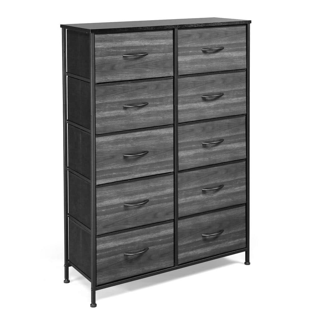 33.5 in. W x 47.3 in. H x 11.9 in. D Gray 10-Drawer Storage Unit - Hercitys