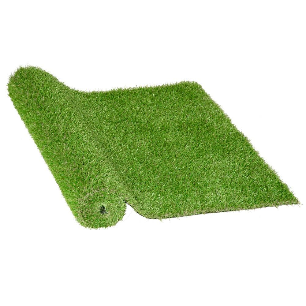 3 ft. x 10 ft. Green Thick Realistic Artificial Grass Rug with Simulated Look and Feel UV Protection 1.25″ Pile Height - Hercitys