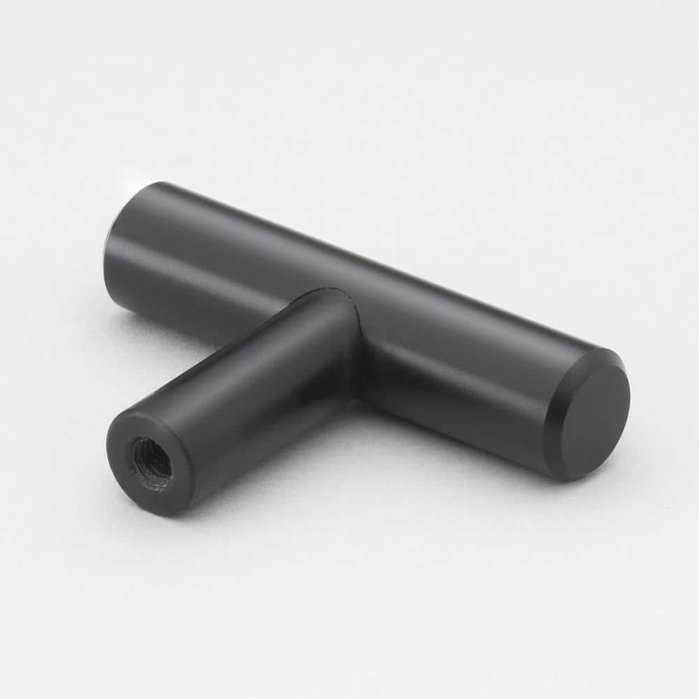 2 in. Matte Black Solid T-Bar Cabinet Handle Drawer Knobs (10-Pack) - Hercitys