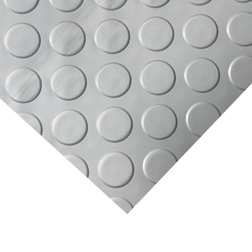 “Coin-Grip Metallic” 4 ft. x 8 ft. Silver Commercial PVC Flooring - Hercitys