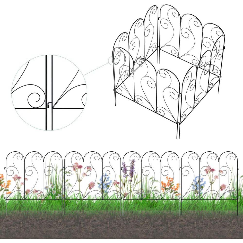26 in. x 100 in. Decorative Metal Garden Fence - Hercitys