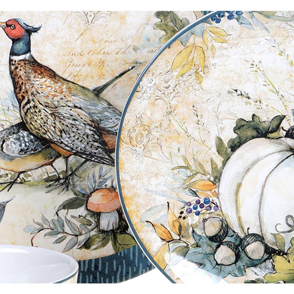 11 in. Harvest Gatherings Multicolored Earthenware Dinner Plate (Set of 4) - Hercitys