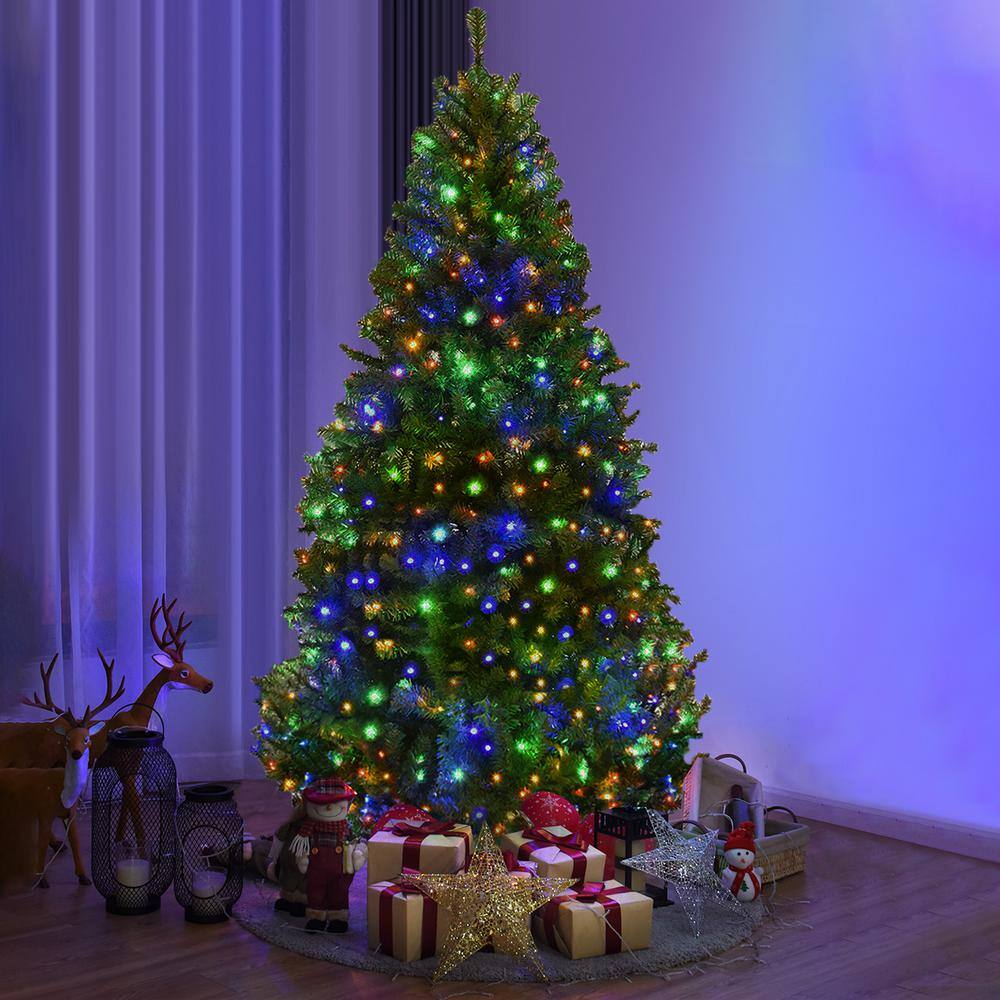 4 ft. Pre-Lit LED Full Artificial Christmas Tree with 100 Multi-Color Lights and Metal Stand - Hercitys
