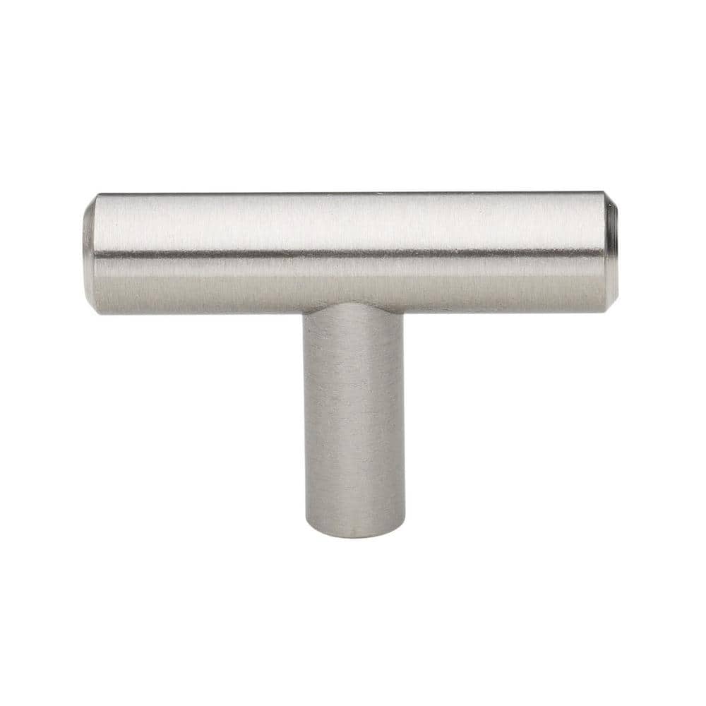 2 in. Solid Steel, Stainless Steel Finish T-Bar Handle Knobs (10-Pack) - Hercitys