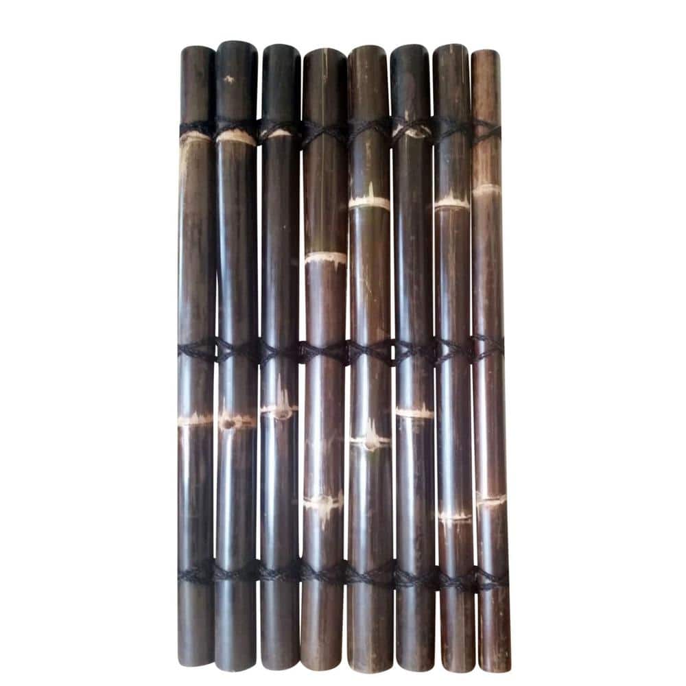 4 in. H x 4 ft. L Black Bamboo Split Fence Panel - Hercitys