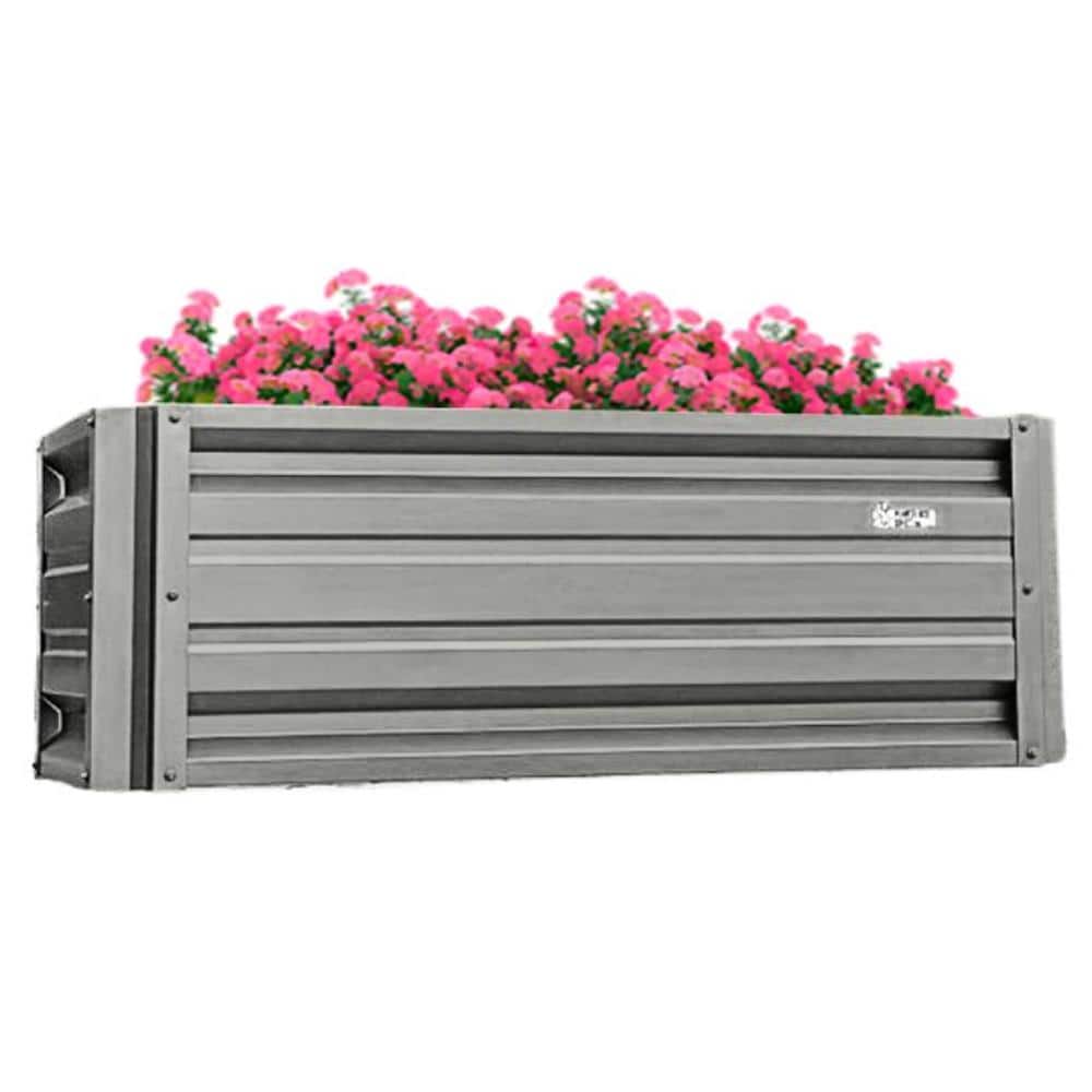 24 inch by 48 inch Rectangle Burnished Slate Metal Planter Box - Hercitys
