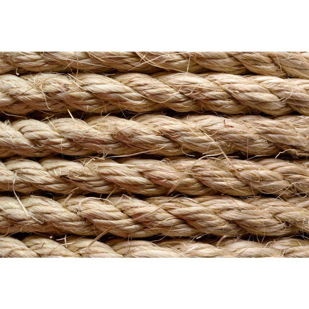 3/8 in. x 600 ft. Sisal Twisted Rope 3-Strand, Natural - Hercitys