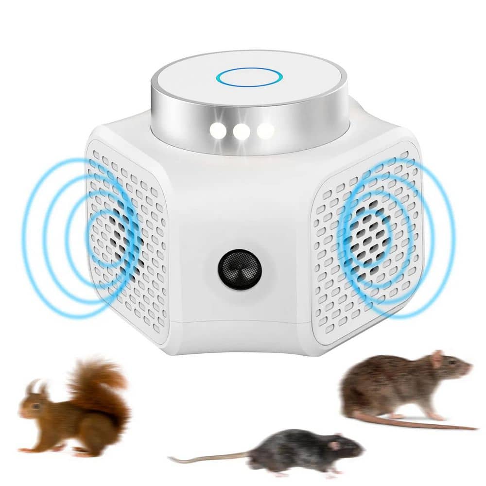 2.7-Watt 360° Ultrasonic Rodent Deterrent Chaser Electronic Indoor Plug-in Mouse Rat Repellent with Ultrasonic Sound - Hercitys